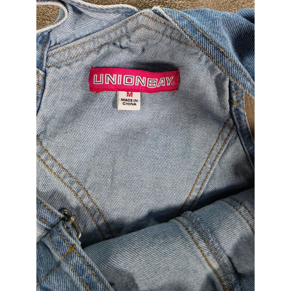 Unionbay Vintage Y2K Denim Overalls Womens Medium Light Wash Carpenter JB61605 - Picture 5 of 12